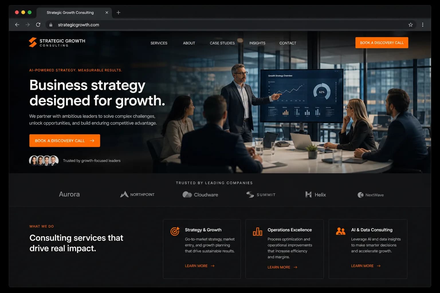 Example consultant website generated with HaWa